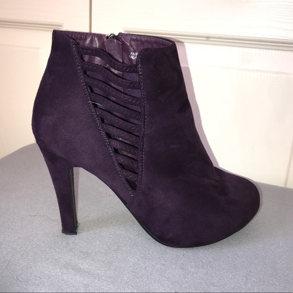Lane Bryant Shoes - Lane Bryant Dark Purple High Heel ankle boots